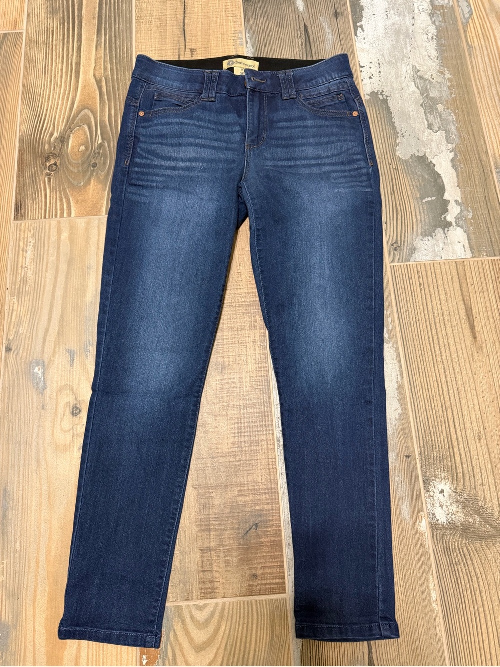 Democracy Dark Blue Cropped Skinny Jeans